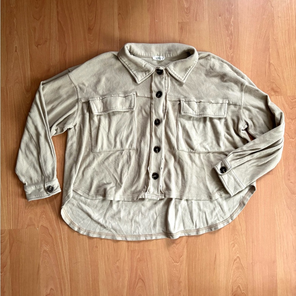LA MIEL Tan Utility Jacket Oversized Fit